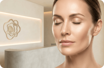Woman with smooth, refreshed skin after Solid PRF facial sculpting